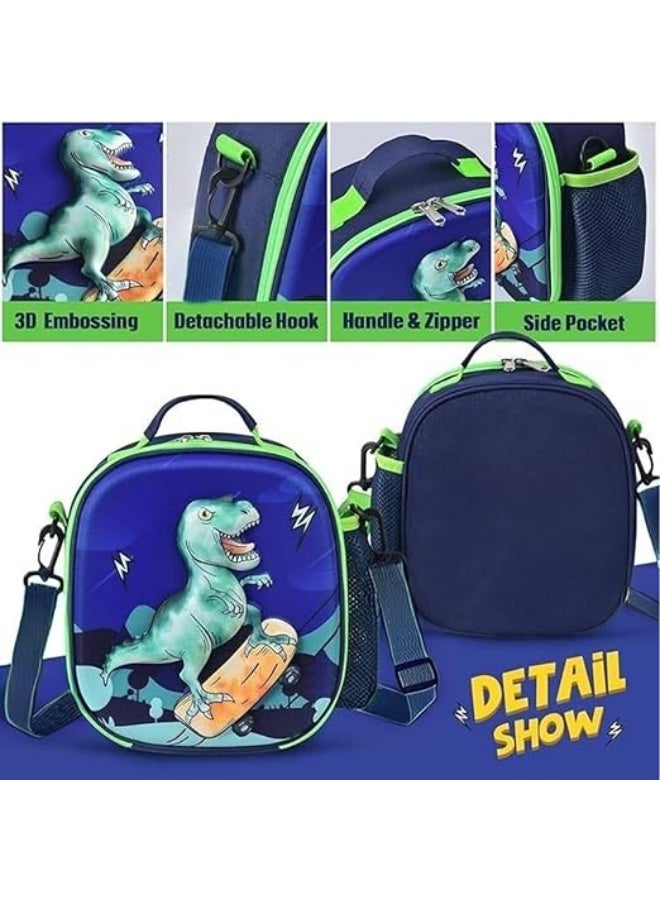 Insulated lunchbox with a cute 3D dinosaur design. Waterproof and reusable with a detachable crossbody strap. Perfect for kids' school, picnics, and indoor use. Lightweight and durable for everyday meals and fun bag uses. - Image 3